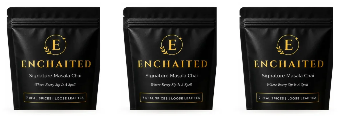 Three Enchaited masala chai pouches